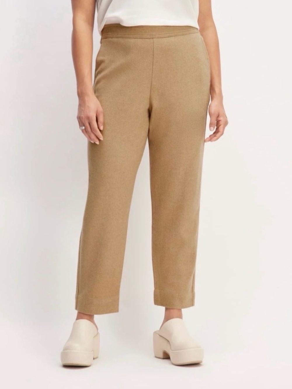 Everlane wool flannel croped Knit Pants in Camel